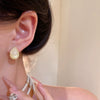 Women's Alloy Electroplated Cat's Eye Stone Drop Shape Earrings Light Luxury Minimalist Style