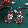Women's Alloy Electroplated Christmas Earrings With Cartoon Characters And Geometric Patterns