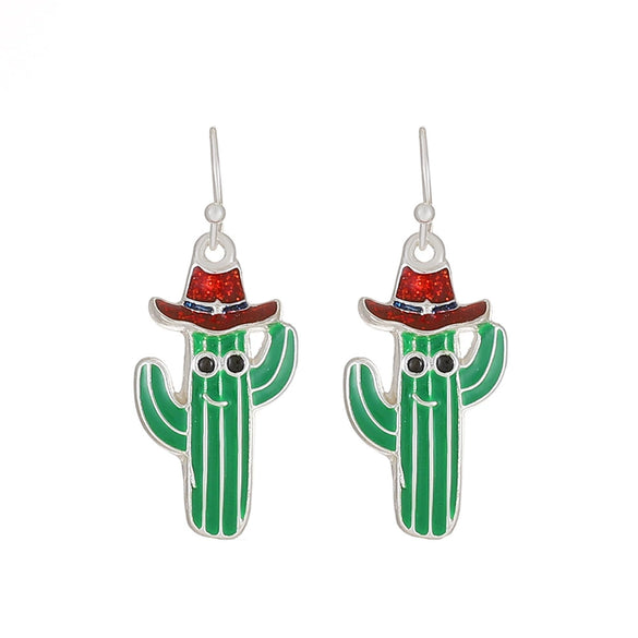 Women's Alloy Electroplated Christmas Earrings With Cartoon Characters And Geometric Patterns