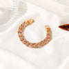 Women's Alloy Electroplated Geometric Wide Chain Bracelet With Sparkling Inlay Street Fashion Disco Style Accessory