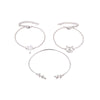 Women's Alloy Electroplated Hollow Cat Coconut Tree And Leaf Charm Bracelet Set Fashion Three Piece Bracelet