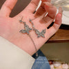 Women's Alloy Electroplated Insect Pattern Butterfly Tassel Asymmetric Long Earrings