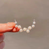 Women's Alloy Electroplated Pearl Meniscus Brooch Highend Simple Versatile Suit Corsage Antilight Pin Accessories