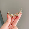 Women's Alloy Electroplated Pearl Meniscus Brooch Highend Simple Versatile Suit Corsage Antilight Pin Accessories