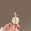 Women's Alloy Electroplated Pipa Brooch Musical Instrument Style Clothes Accessories