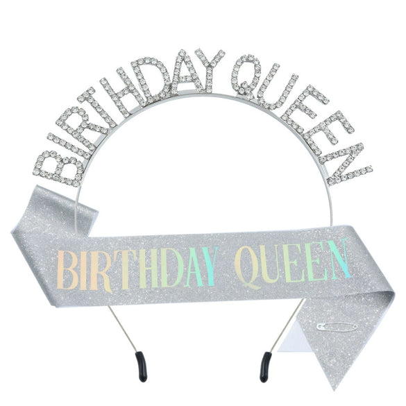 Women's Alloy Electroplated Rhinestone Headband Crown Belt For Birthday