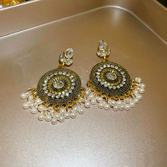 Women's Alloy Electroplating Drop Shape Tassel Earrings