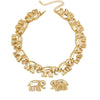 Women's Alloy Elephant Pendant Jewelry Set With Electroplated Irregular Layered Necklace Earrings And Bracelet