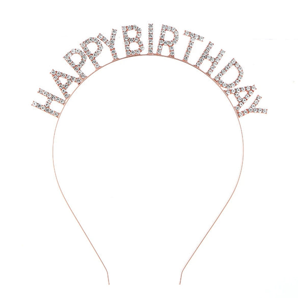 Women's Alloy Fashion Electroplated Birthday Party Headband With Letters