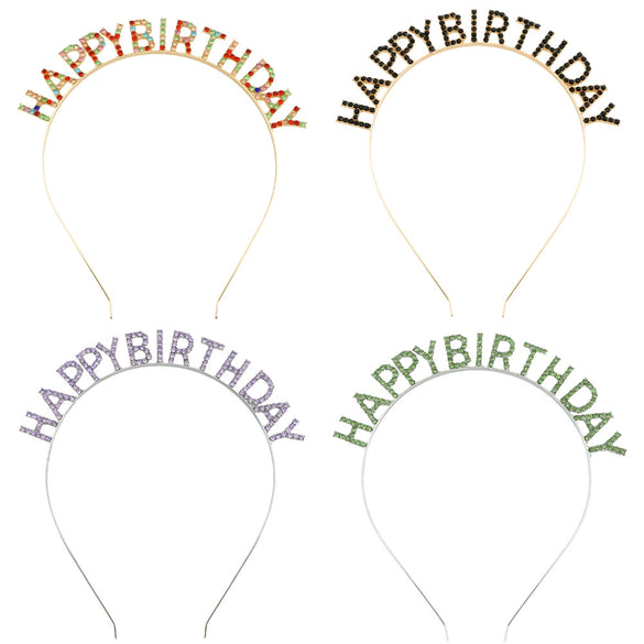 Women's Alloy Fashion Electroplated Birthday Party Headband With Letters