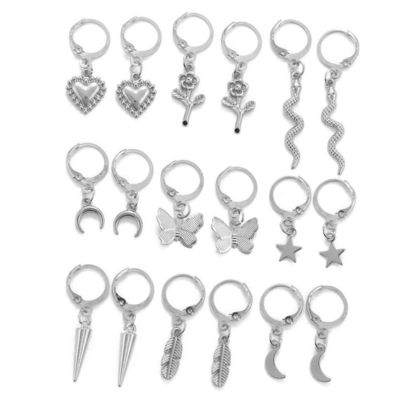 Women's Alloy Fashion Popular Butterfly Love Heart Earrings Jewelry With Electroplating