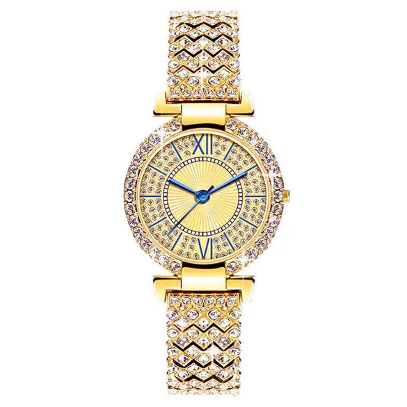 Women's Alloy Fashion Quartz Bracelet Watch With Round Dial And Stainless Steel Clasp