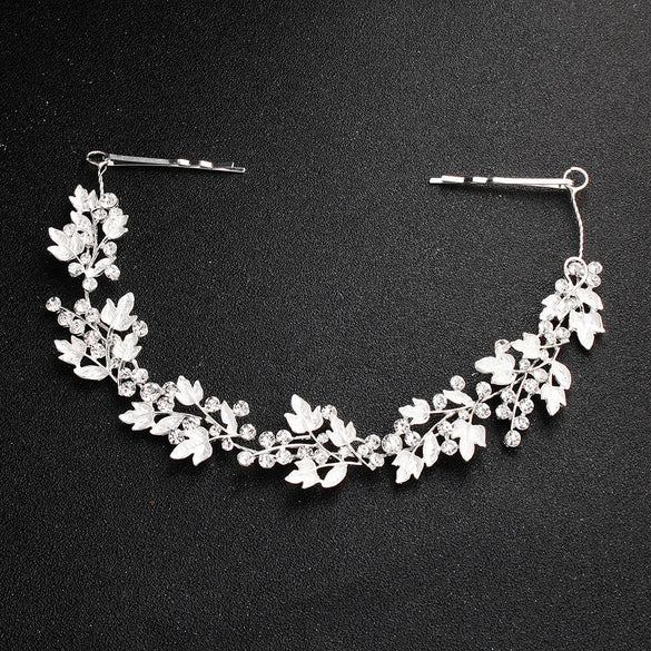Women's Alloy Floral Rhinestone Bridal Hair Band Thin Flower Headdress Hair Accessory For Photography
