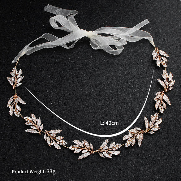 Women's Alloy Floral Rhinestone Bridal Hair Band Thin Flower Headdress Hair Accessory For Photography