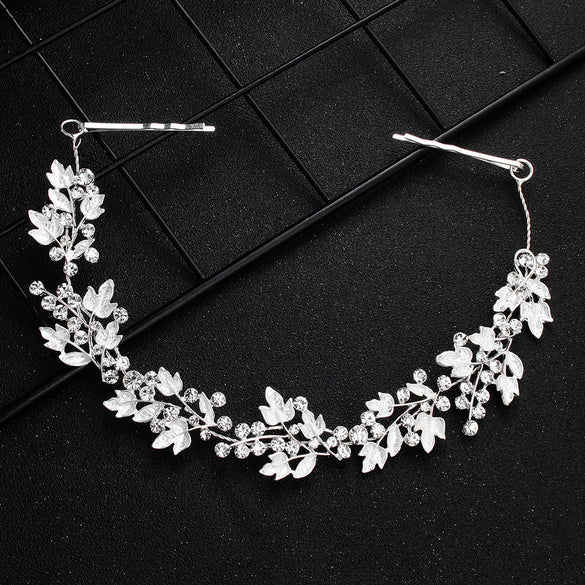 Women's Alloy Floral Rhinestone Bridal Hair Band Thin Flower Headdress Hair Accessory For Photography