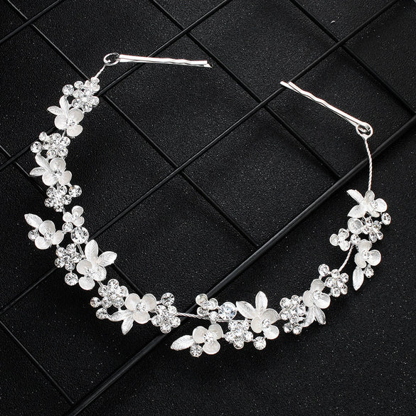 Women's Alloy Floral Rhinestone Bridal Hair Band Thin Flower Headdress Hair Accessory For Photography
