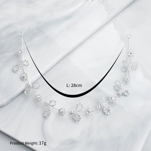 Women's Alloy Floral Rhinestone Bridal Hair Band Thin Flower Headdress Hair Accessory For Photography