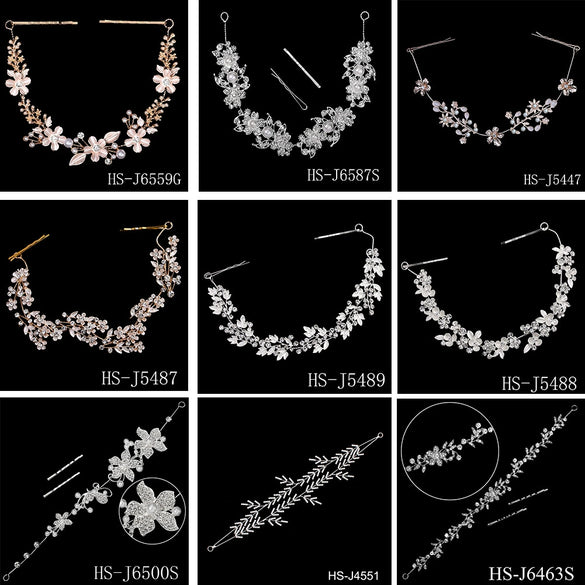 Women's Alloy Floral Rhinestone Bridal Hair Band Thin Flower Headdress Hair Accessory For Photography