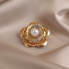 Women's Alloy Flower Camellia Electroplated Brooch Minimalist Luxury Pin Decorations