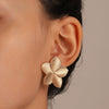 Women's Alloy Flower Earrings With Electroplating Treatment