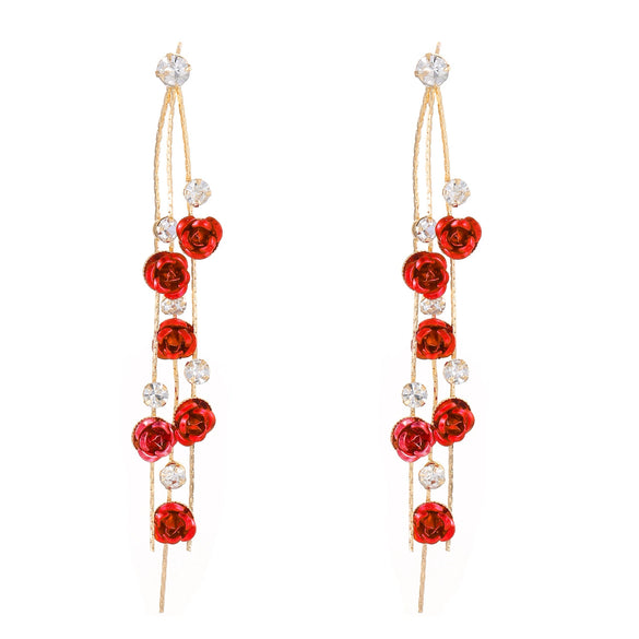 Women's Alloy Flower Geometric Diamond Earrings