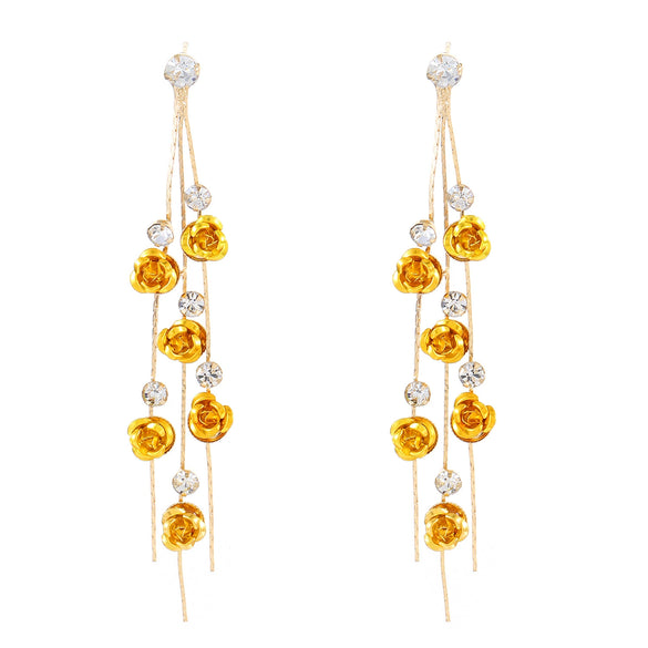 Women's Alloy Flower Geometric Diamond Earrings