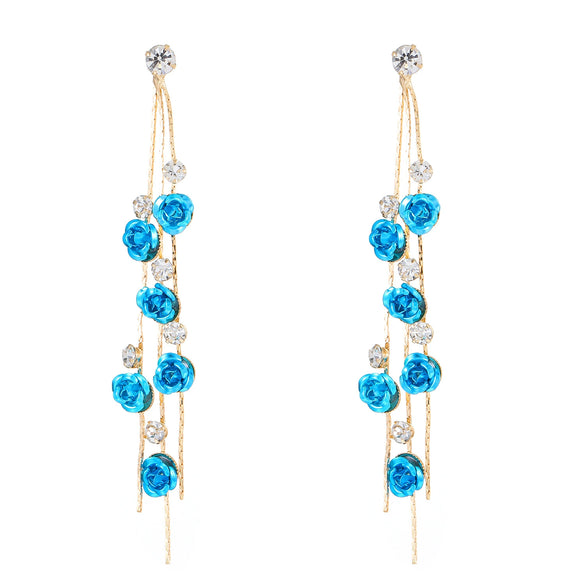 Women's Alloy Flower Geometric Diamond Earrings