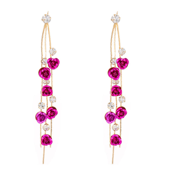 Women's Alloy Flower Geometric Diamond Earrings