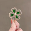 Women's Alloy Flower Pattern Electroplated Emerald Brooch Highend Accessories Suit Pin