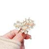 Women's Alloy Flower Pearl Brooch With Electroplating Treatment