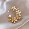 Women's Alloy Flower Pearl Electroplating Brooch Minimalist Highend Niche Suit Coat Accessory