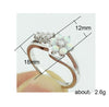 Women's Alloy Flower Ring With Faux Opal And Zircon Design