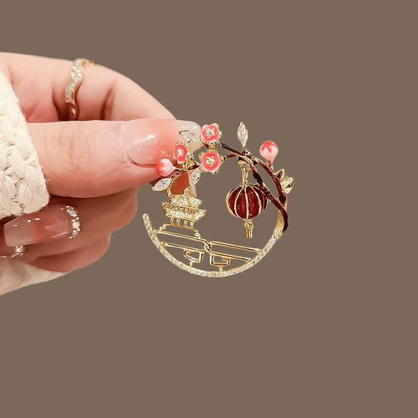 Women's Alloy Flower Shaped Electroplated Brooch With Flower Pattern For Suit Accessories