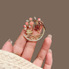 Women's Alloy Flower Shaped Electroplated Brooch With Flower Pattern For Suit Accessories