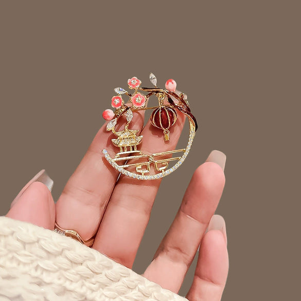 Women's Alloy Flower Shaped Electroplated Brooch With Flower Pattern For Suit Accessories