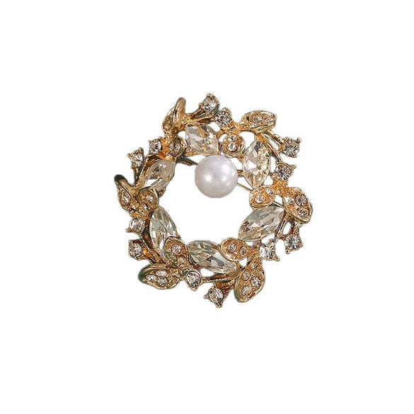 Women's Alloy Flower Shaped Retro Minimalist Electroplated Corsage Brooch Jewelry