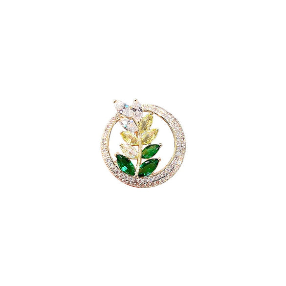 Women's Alloy Flower Style Electroplated Rice Ear Brooch Clothes Accessories