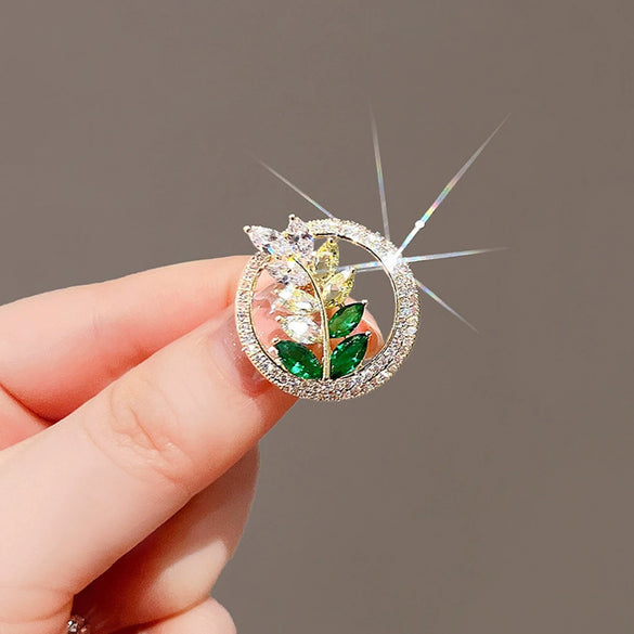 Women's Alloy Flower Style Electroplated Rice Ear Brooch Clothes Accessories