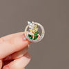 Women's Alloy Flower Style Electroplated Rice Ear Brooch Clothes Accessories