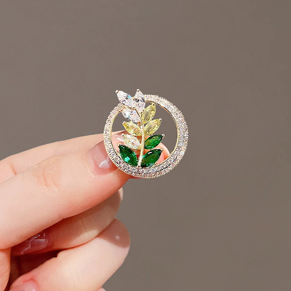 Women's Alloy Flower Style Electroplated Rice Ear Brooch Clothes Accessories