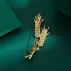 Women's Alloy Flower Wheat Ear Corsage Brooch Electroplating Minimalist Accessories