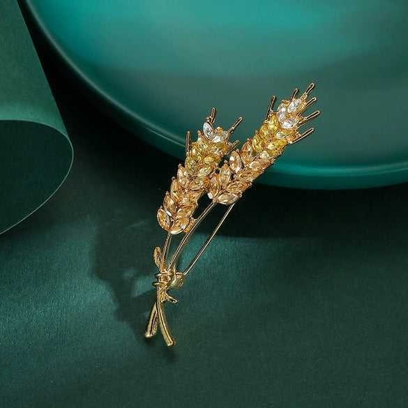 Women's Alloy Flower Wheat Ear Corsage Brooch Electroplating Minimalist Accessories