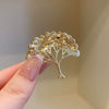 Women's Alloy Fortune Tree Flower Hollow Electroplated Brooch For Suit Jacket