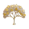 Women's Alloy Fortune Tree Flower Hollow Electroplated Brooch For Suit Jacket