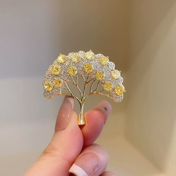 Women's Alloy Fortune Tree Hollow Brooch With Electroplating