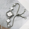 Women's Alloy Fourleaf Clover Shaped Diamondencrusted Casual Watch