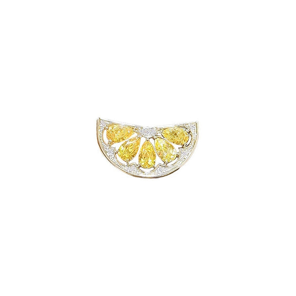 Women's Alloy Fresh Lemon Flower Brooch Electroplated Jewelry Suit Pin Accessories