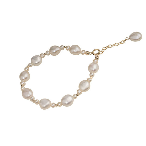 Women's Alloy Freshwater Pearl Inlaid Geometric Irregular Bracelet