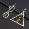Women's Alloy Frog And Triangle Moon Hair Clip Electroplated Side Barrette With Simple Decorative Design