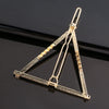 Women's Alloy Frog And Triangle Moon Hair Clip Electroplated Side Barrette With Simple Decorative Design